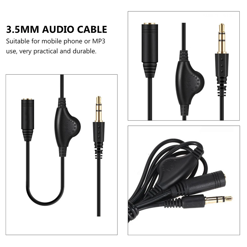 

2 PCS Audio Extension Cable Pulley Adjusting For MP3 Phone Copper Cord 3.5mm Interface