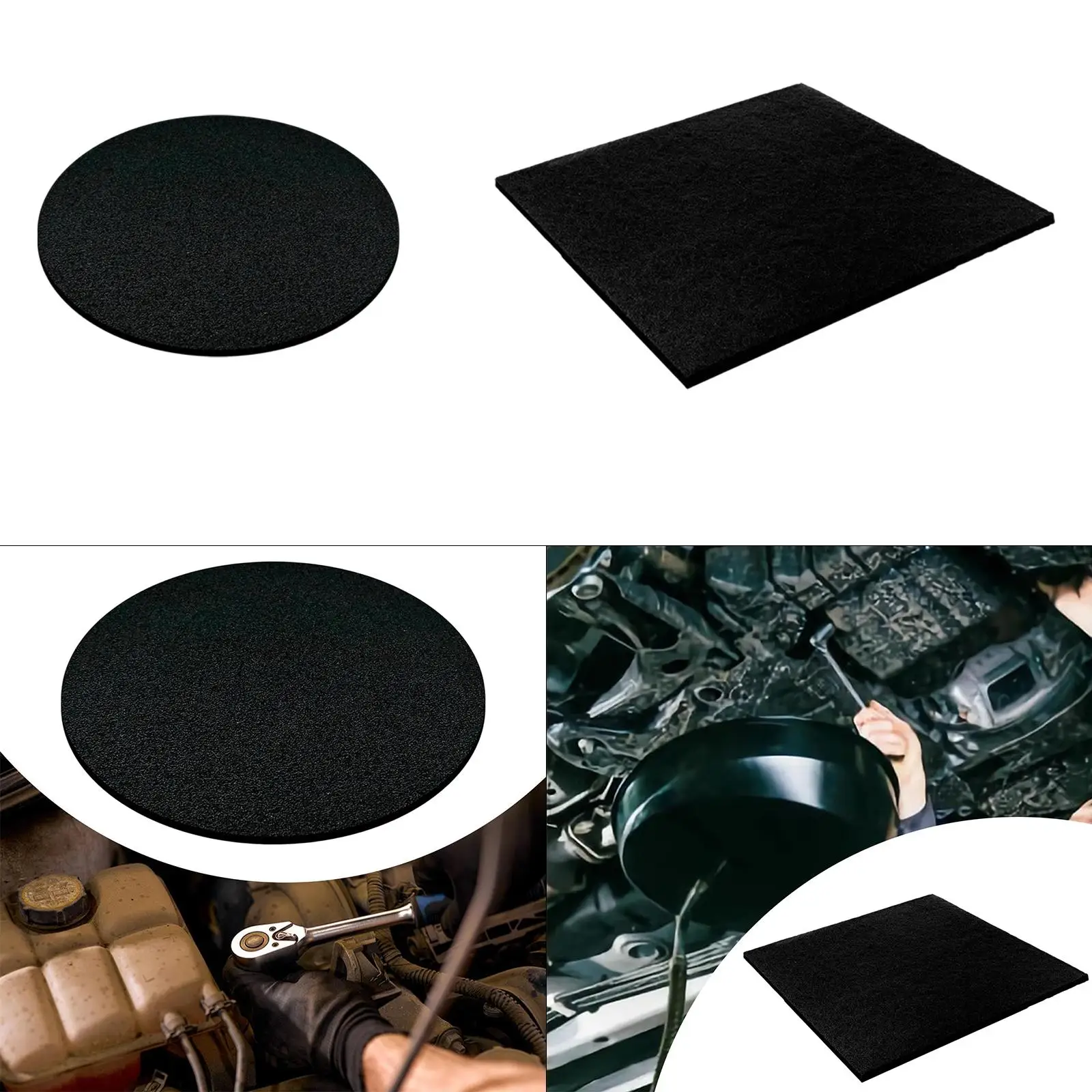 

Oil Drain Splash Pad Splashproof 0.4 inch Thickness Black Professional No