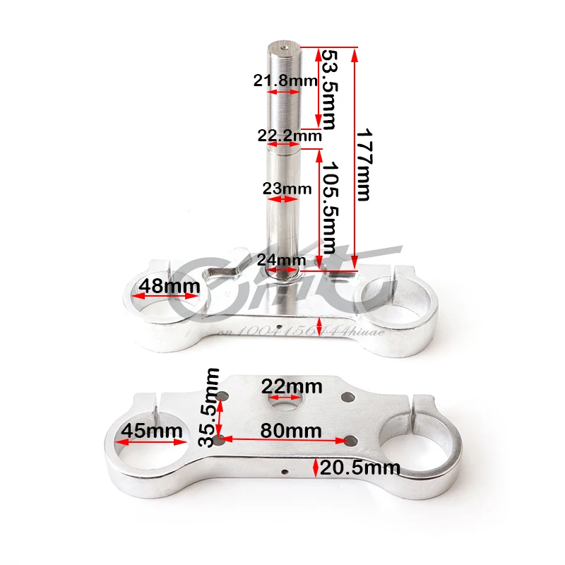 

22mm 7/8" Handlebar Riser Mount Bars 45 48MM inverted shock absorber direction device upper and lower plate Aluminum