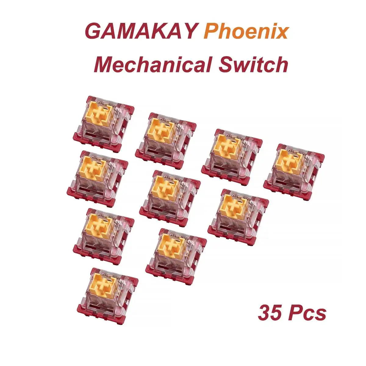 GAMAKAY 35Pcs GamaKay Phenix Mechanical Switch 3-Pin Prelubricate Silent Linear Mechanical Switch for DIY Keyboard