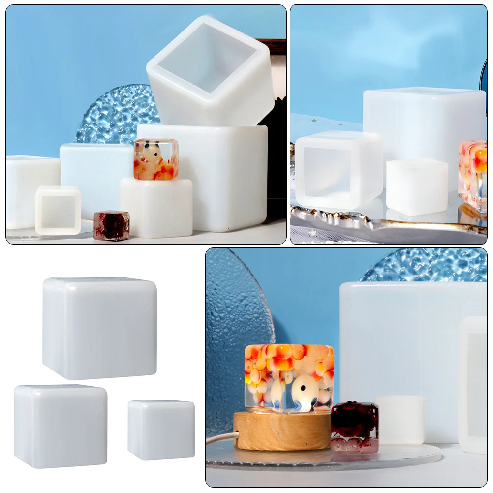 Square Epoxy Mold Flower Pot Cube Decoration Dried Flowers Silicone for Adornment Creative Silica Gel Decorative DIY Manual