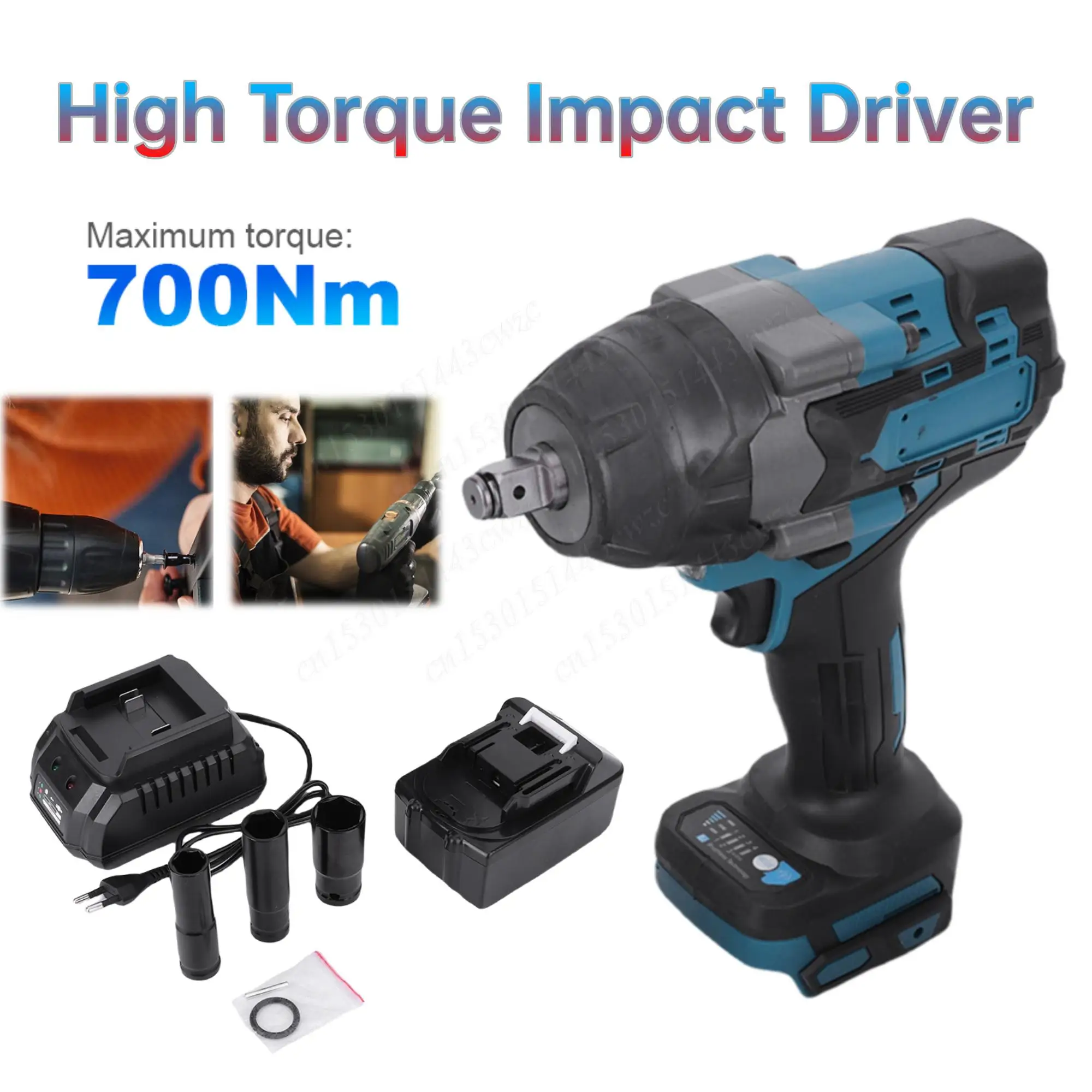 

Electric Impact Driver Adjustable Torque Cordless Impact Wrench 700N.m High Torque Impact Gun for Makita Battery Tools for Cars