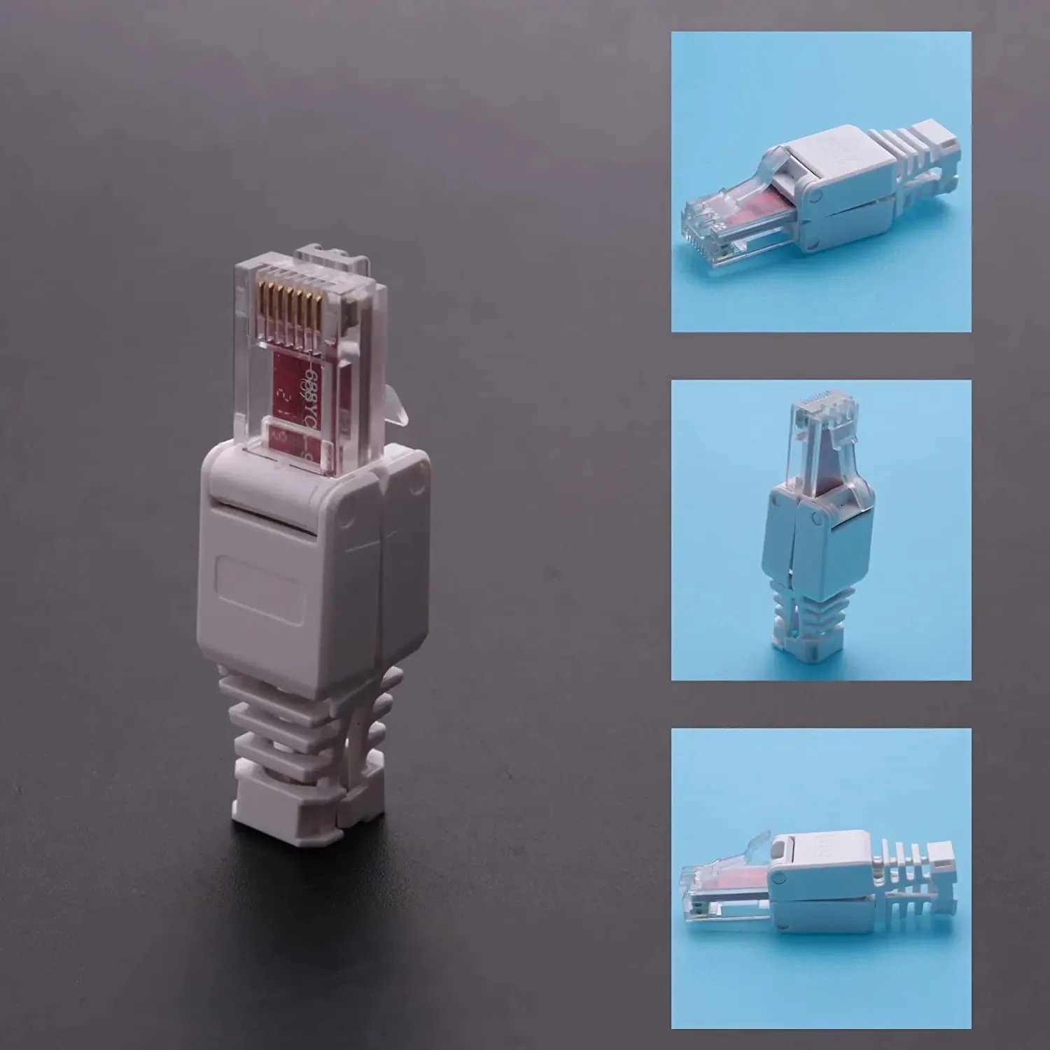 Zoerax-イーサネットケーブル,ツールなし,rj45,cat6コネクタ,23awgから26awg,インターネットプラグ,Toolless