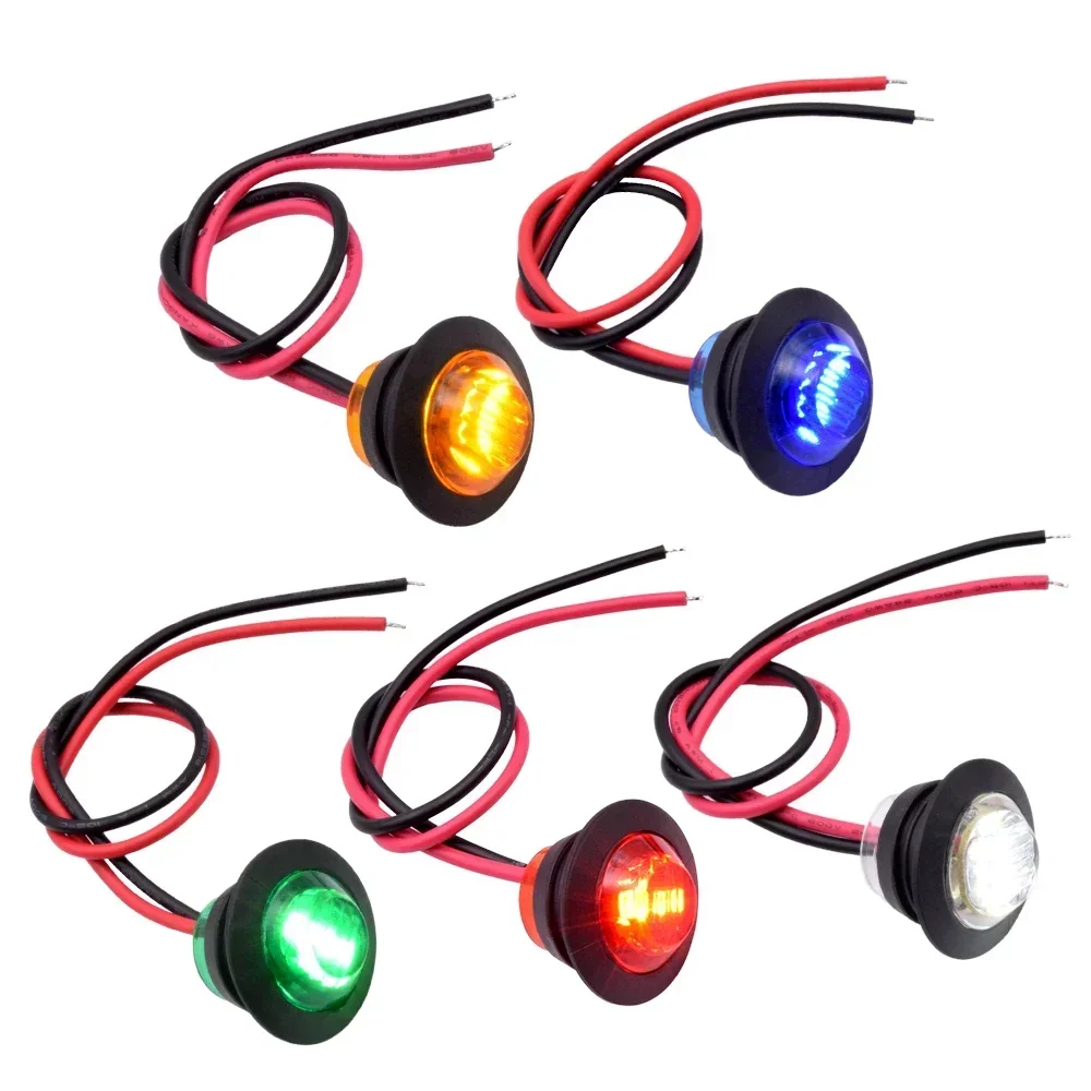 6/10pcs Waterproof DRL Daytime Running Lights Turn Signal 12V LED Red Orange Blue Rear Parking Side Marker Light for Car Truck