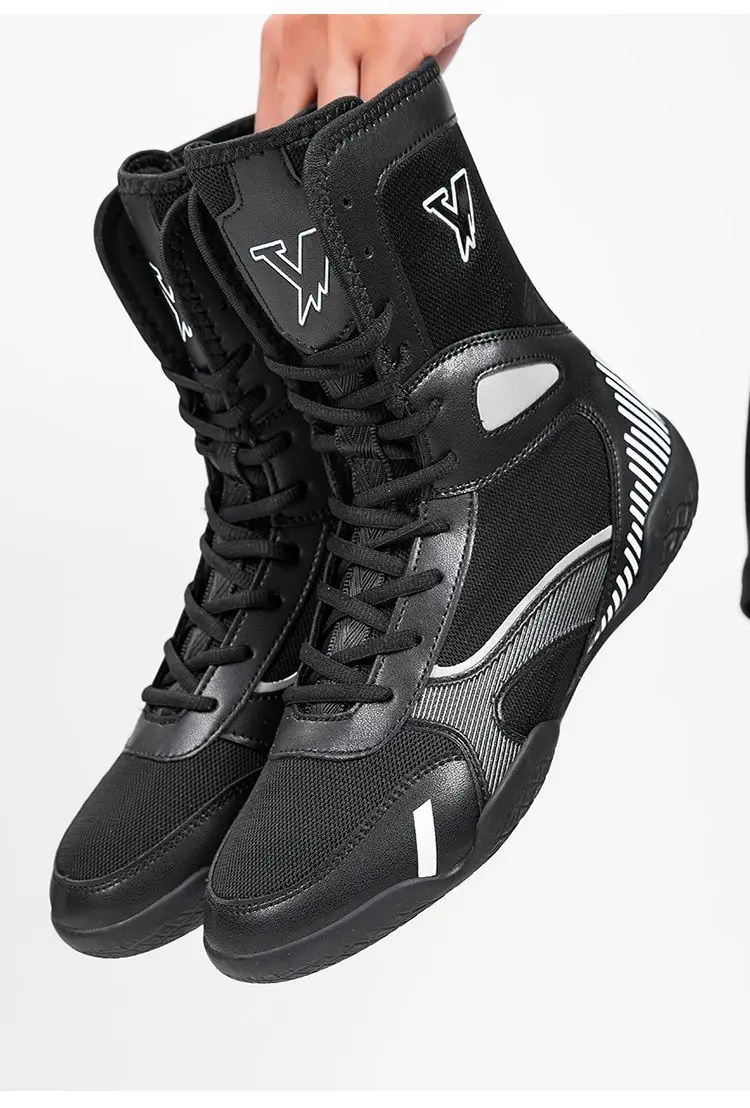 Professional Wrestling Boots Gym Training Shoes Mens Womens White Red Boxing Shoes Neutral Mesh Breathable Fighting Shoes