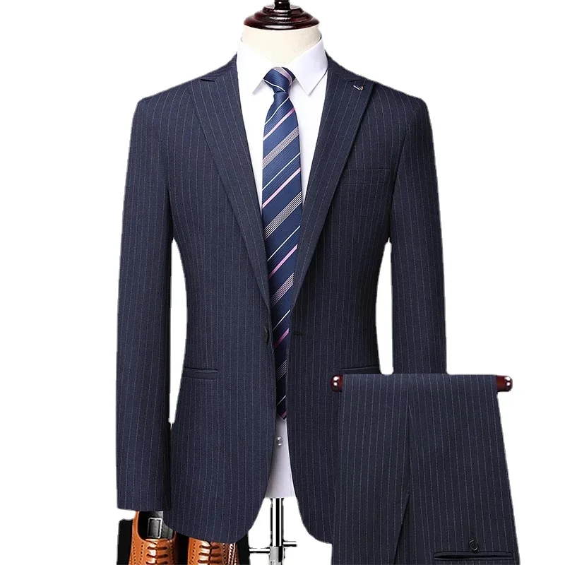 

Men's British Style Simple Casual Business Fashion Elegant Wedding Bridesman Gentleman Set Two Pieces