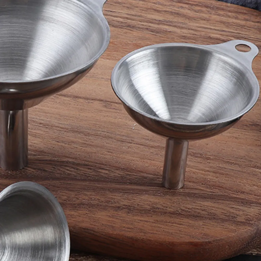 1Set Stainless Steel Liquid Transferring Funnel Wide Spout Canning Tool for Kitchen Home Use Oil Vinegar Liquor Sauce Jar