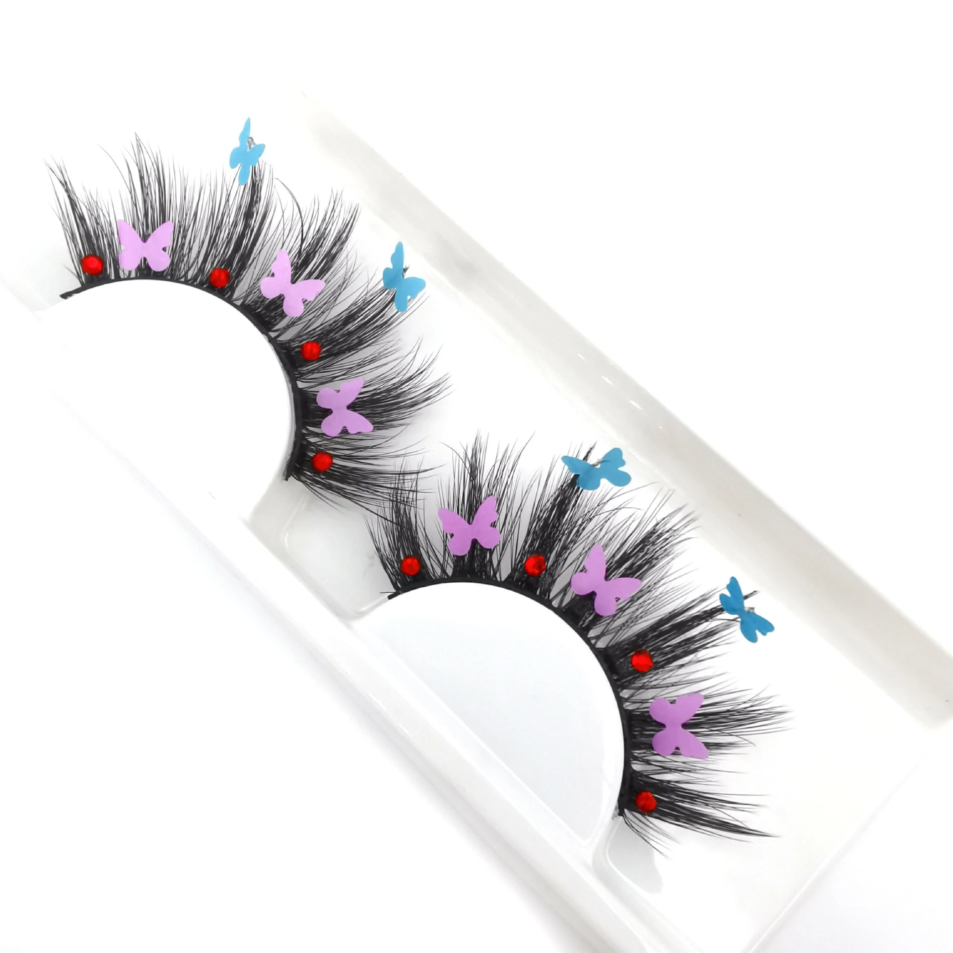 

Box Packaging Fluffy Butterfly Lashes Glitter Reusable 5D Mink Lashes One-Piece Comics Cosplay False Eyelashes Women