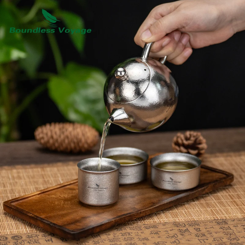 

Чайник Boundless Voyage Titanium Teapot 180 мл, легкий чайник для заваривания рассыпного чая с термостойкой ручкой, для дома, офиса, кемпинга