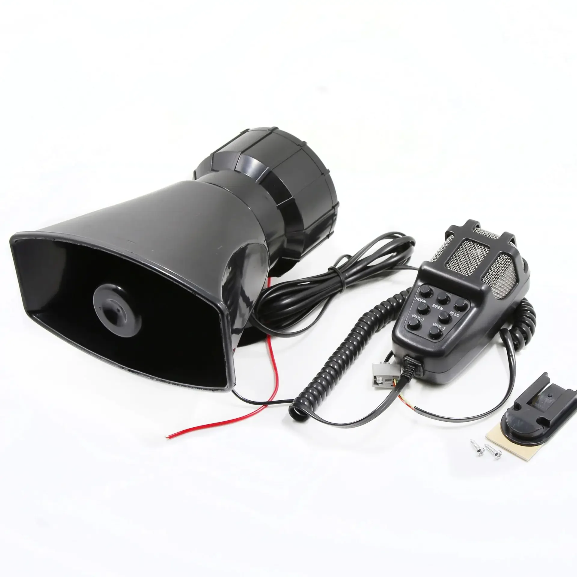 AS085-7100W All Black Button Square Port Seven Tone Alarm Horn 12V