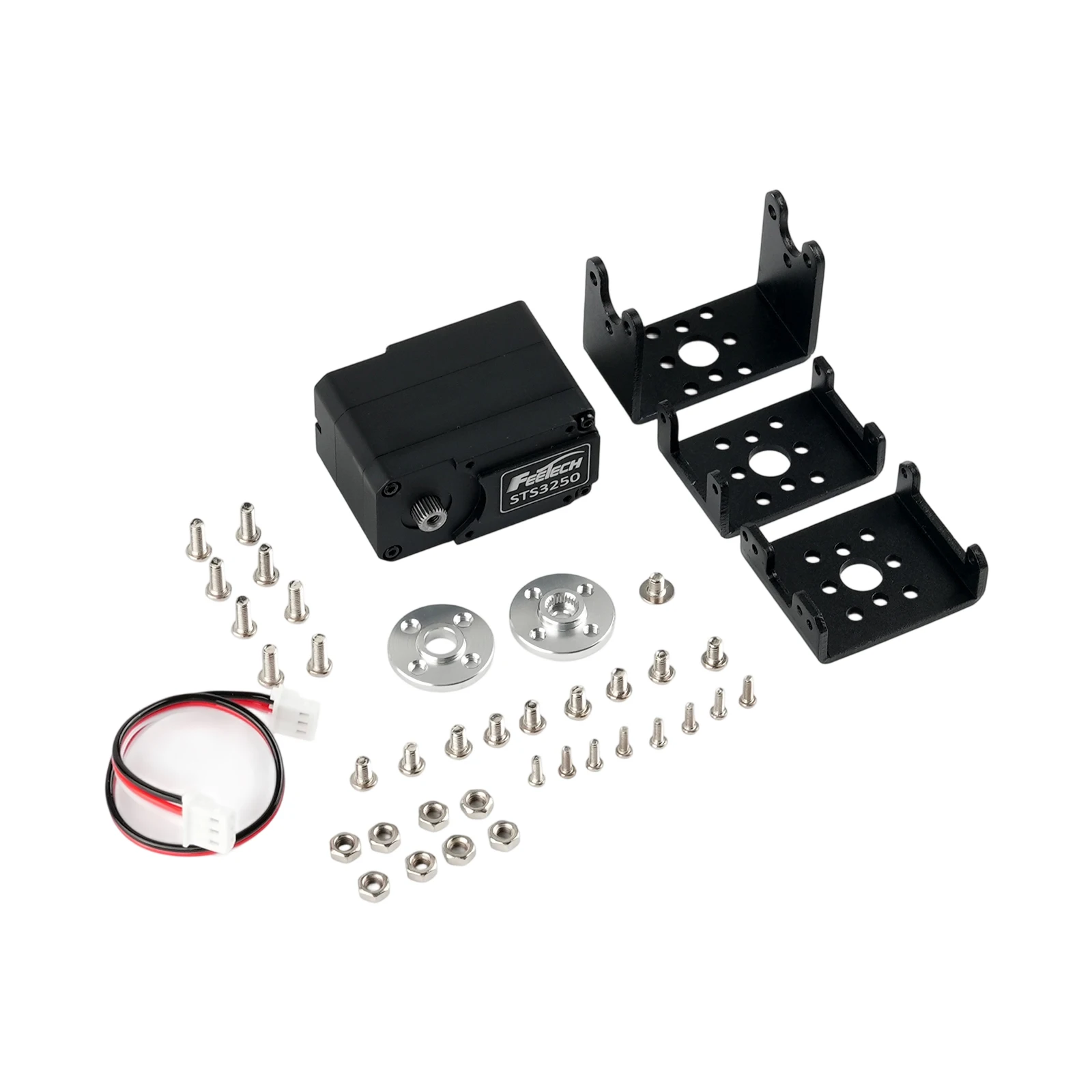 FEETECH STS3250 Servo da 50 kg - Encoder magnetico 12 V, ingranaggio metallico TTL a doppio albero per robot con azionamento di coppia e giunti per fotocamera
