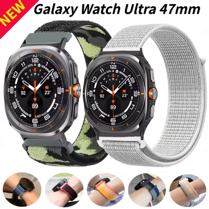 Nylon Strap For Samsung Galaxy Watch 2025 Ultra 47mm Adjustable Replacement Bracelet Wristband Galaxy Watch Ultra 2 Accessories