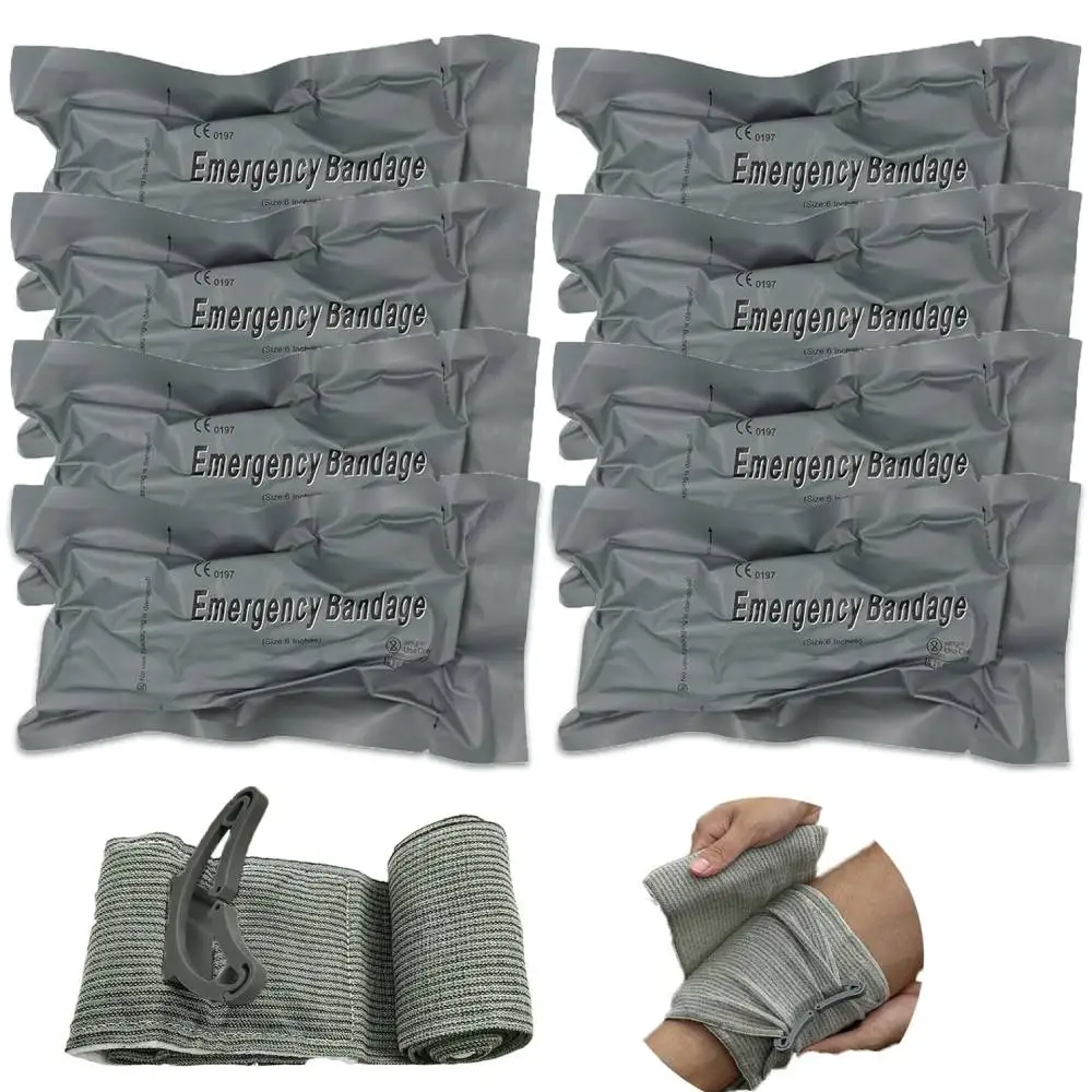 4/6 Zoll Israelischer Notfall-Druckverband, Wundverband für Rettungseinsätze, IFAK-Kit, Hochelastisch, Vakuumverpackt, Unverzichtbar für Outdoor-Aktivitäten und Wandern