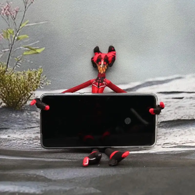 Hazbin Hotel Alastor Plush Doll Built In Iron Wire Skeleton Movable Poseable Stuffed Figure Soft Plush Fabric Desktop Display