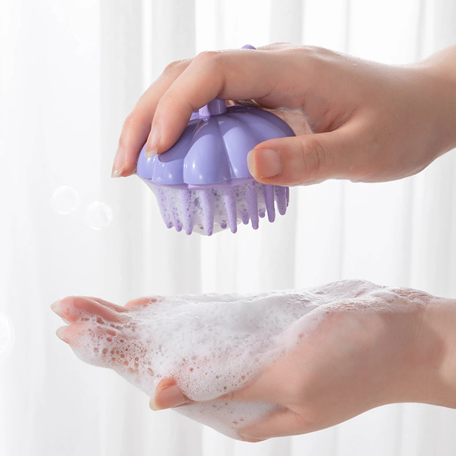 Tragbare Massage Haar Kamm Weiche Silikon Kopfhaut Massage Beruhigende Kamm Kreative Kürbis Geformt Tasche Kamm Friseur Zubehör