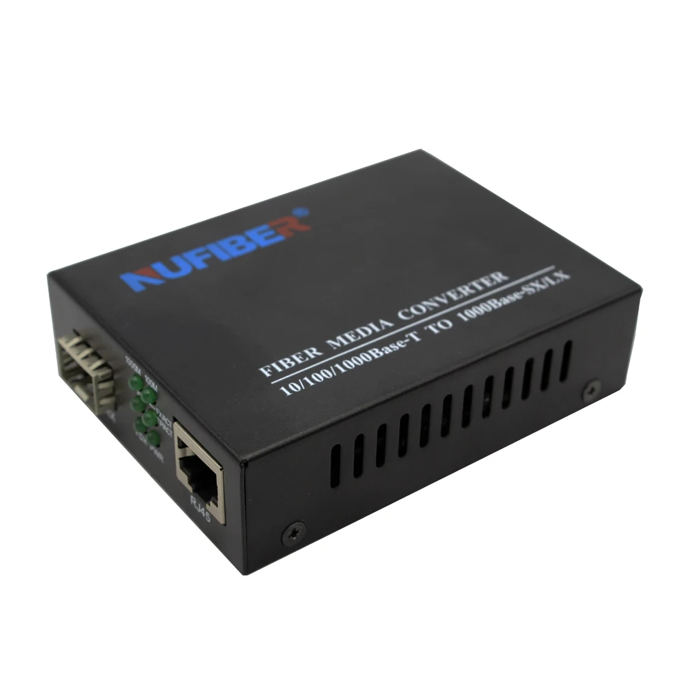 10/100/1000M Fiber Media Converter with 1 RJ45 Port to 1 SFP Port Enterprise Switches Without SFP Module