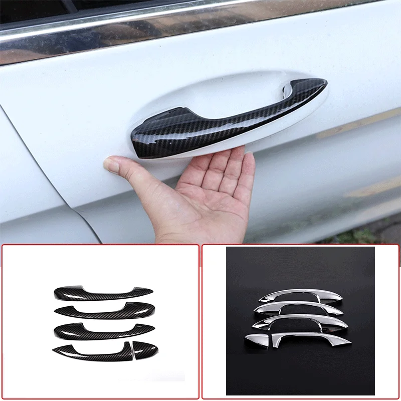 For 2015-2019 Mercedes-Benz E Class W213 GLC X253 C Class W205 ABS Carbon Fiber Car Styling Car Door Handle Trim Accessories