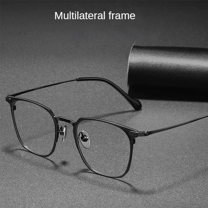 Fashion Large Frame Myopia Glasses Men's H5011MS Ultra Light 9.1g High Quality Pure Titanium Business Eyeglass Frame