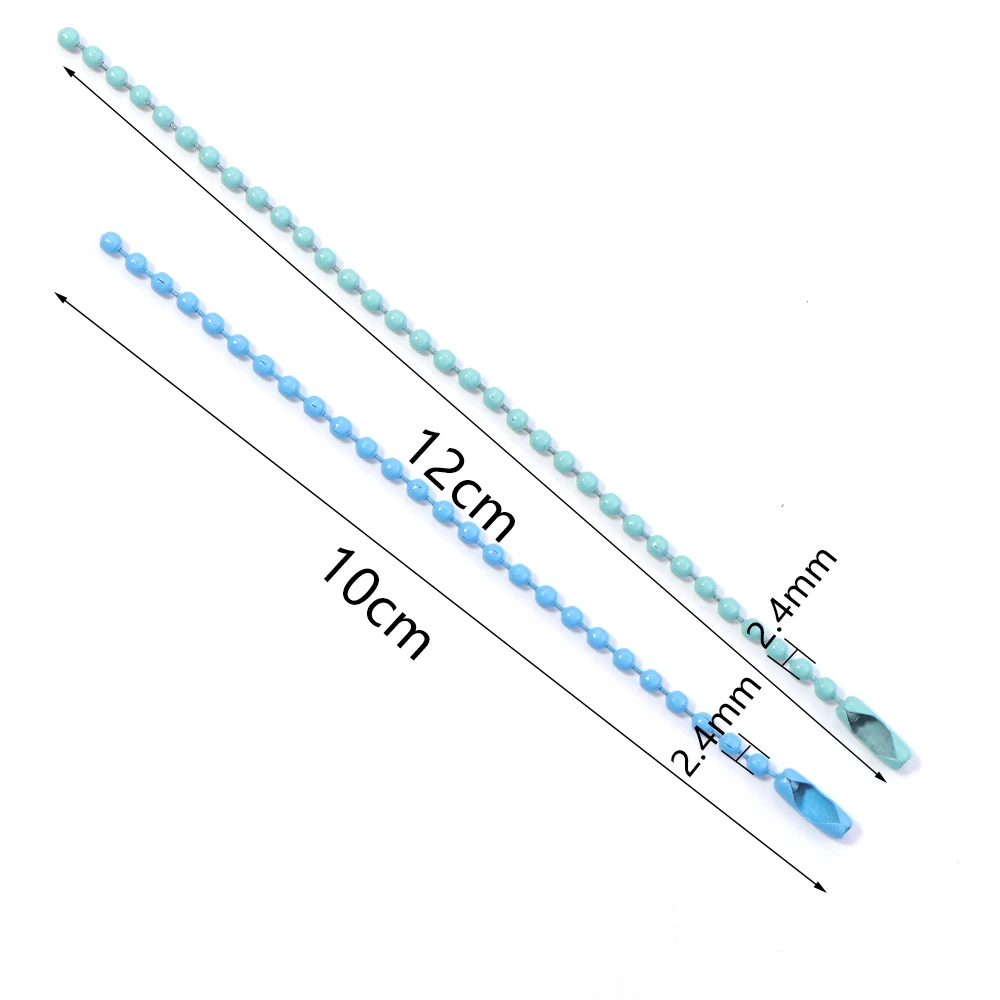 20/40/60/80/100pcs Mixed Ball Bead Chains Fits Key Chains/Label Hand Tag Connector For DIY Bracelets Jewelry Making Accessories