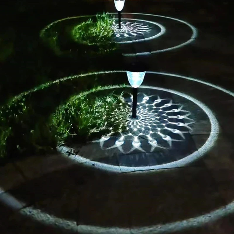 Imagem -06 - Circle Shadow Solar Pathway Lights Led Impermeável ao ar Livre Iluminação Path Landscape Gramado Pátio Jardim Lights 14pack