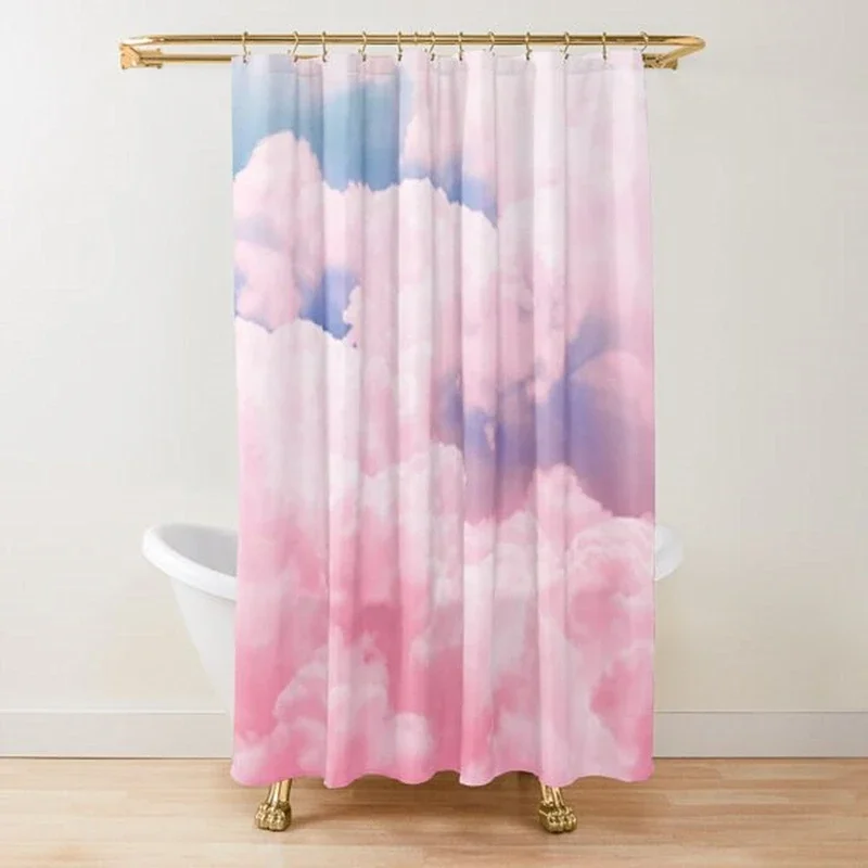 

Candy Sky Shower Curtain Blue Sky White Cloud Shower Curtain for Bathroom Natural Landscape Scenery Polyester Bathroom Decor Set