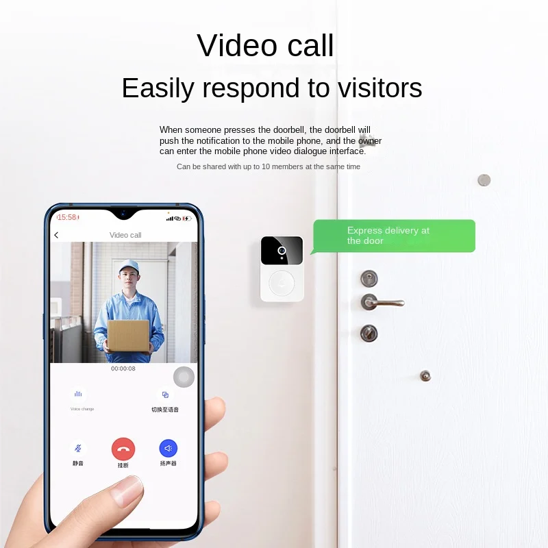 Campanello visivo intelligente X9 Wireless Remote Home Monitoring videocitofono acquisizione visione notturna ad alta definizione