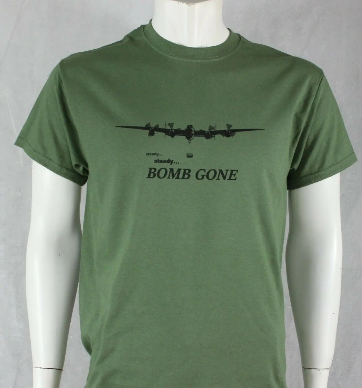 

Bomb Gone Avro Lancaster Plane Exclusive Printed T-Shirt RAF Military Green Men's Loose Casual T-shirt New S-3XL