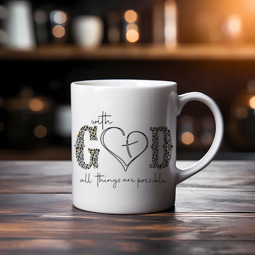 One ceramic mug with the inscription 