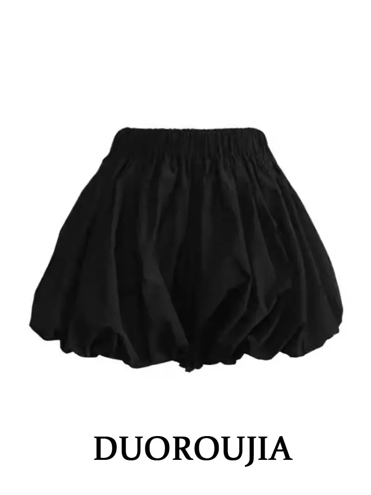 

High Waist Cloud Flower Bloom Shorts Women's Summer plus Size Pumpkin Pants A-Line Bubble Lantern Shorts Slimming Effect
