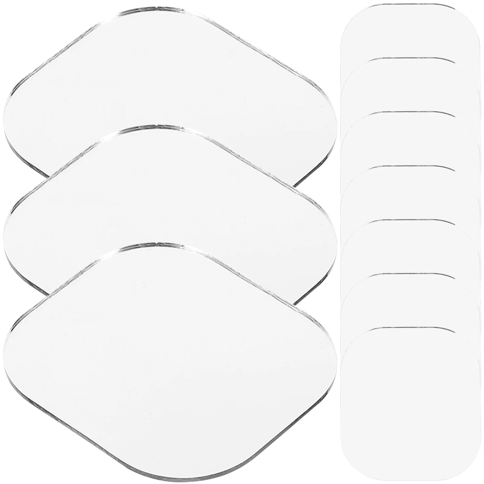 10 pçs artesanato espelho folhas diy maquiagem lentes de vidro durável para viagens trabalho em casa espelho de maquiagem de vidro espelhos pequenos