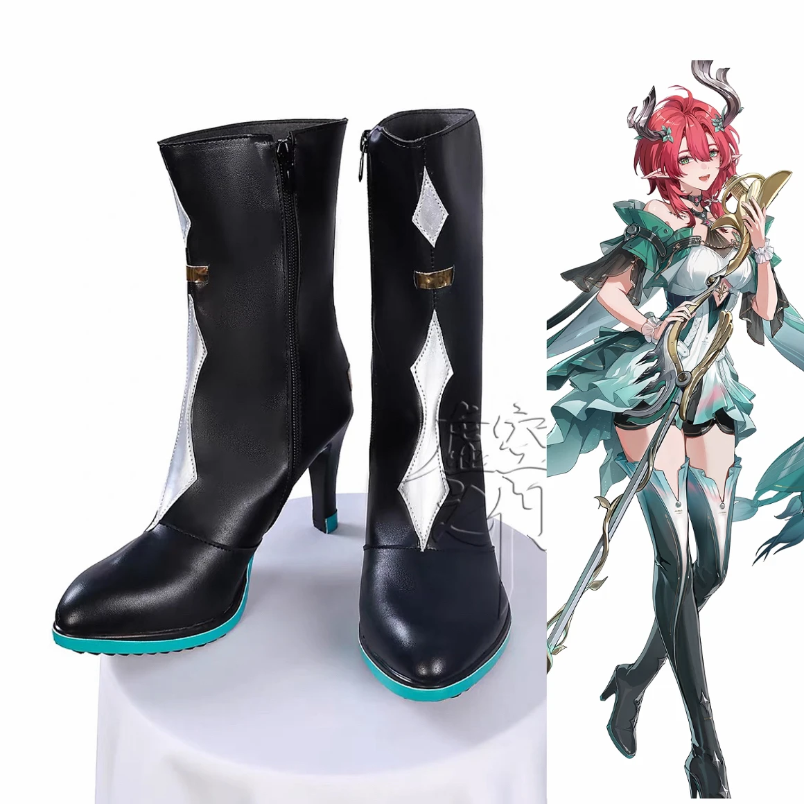 

Ciaccona Cosplay Boots Game Wuthering Waves Women Green Ciaccona Shoes