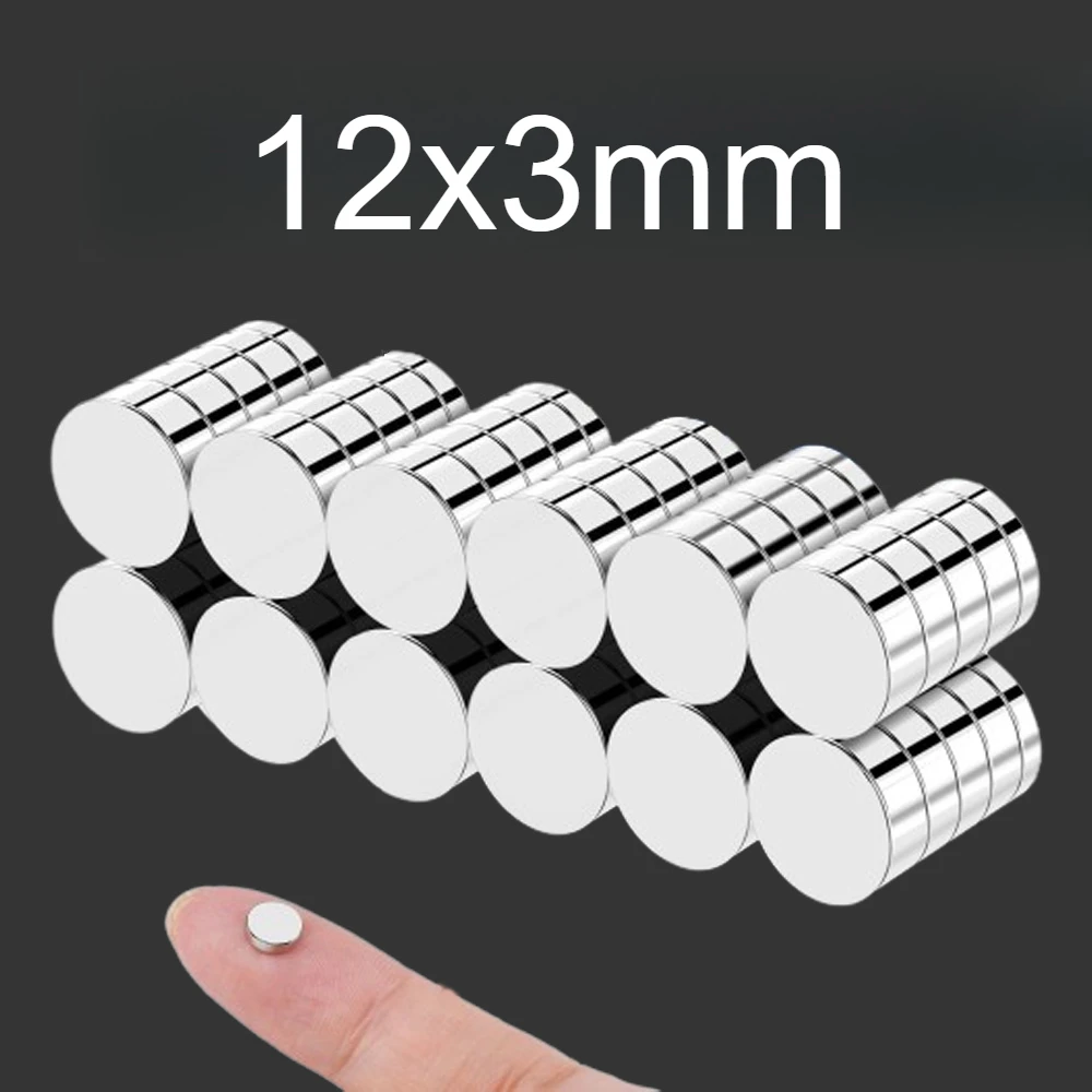 Aimant circulaire multi-spécifications 12x3mm, adapté aux boîtes à mouchoirs, accessoires de salle de bain, maison, camping, bricolage de noël