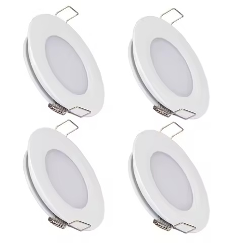 4-Piece RV Recessed Ceiling Light 2-3/4&rdquo; 12V Dimmable LED Puck Light for Campervan Truck Caravan Boat Roof Under Cabinet Light
