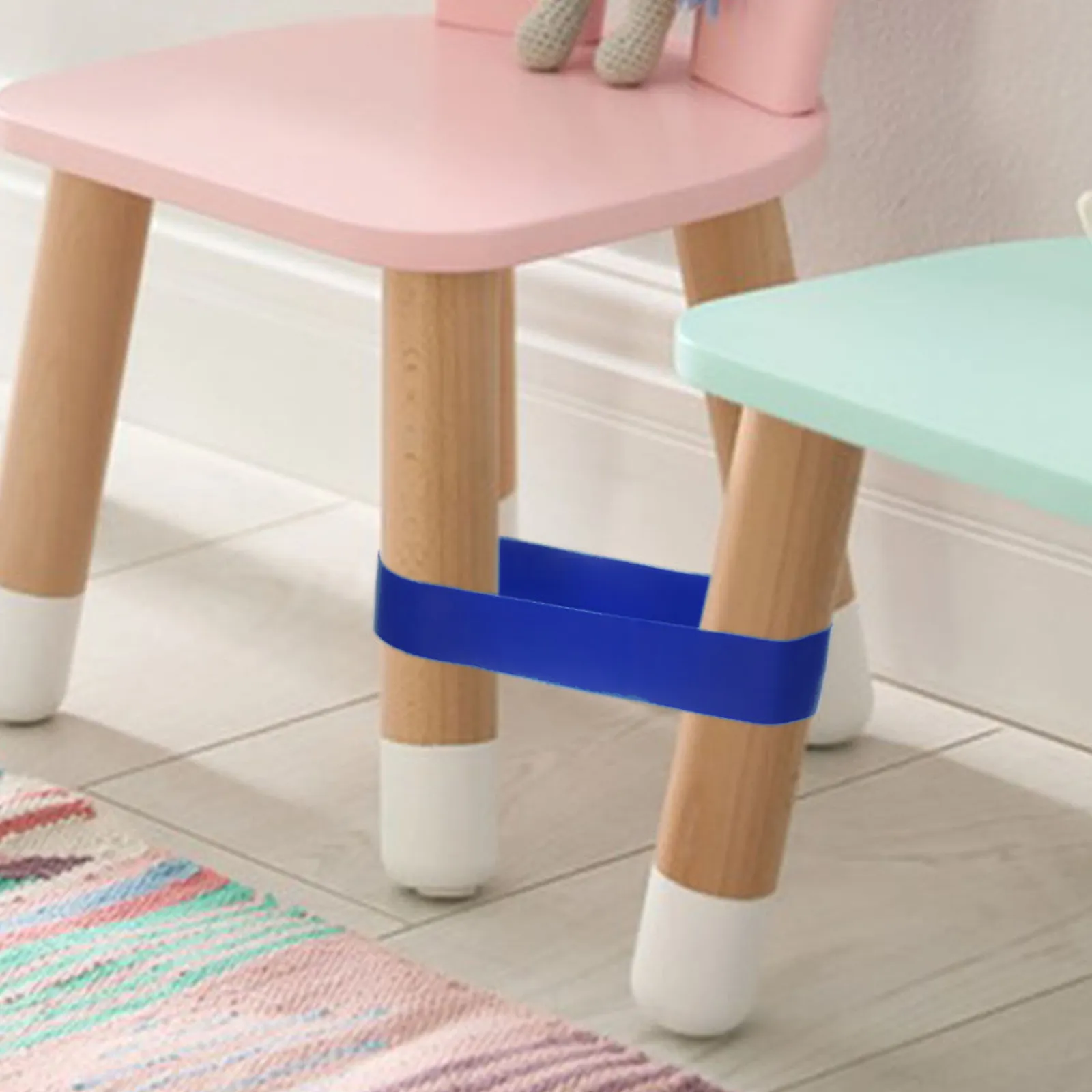 

5Pcs Chair Bands Colored Elastic Bands Stretchy for Classroom Office Fidgety Feet Support Classroom Chair Straps