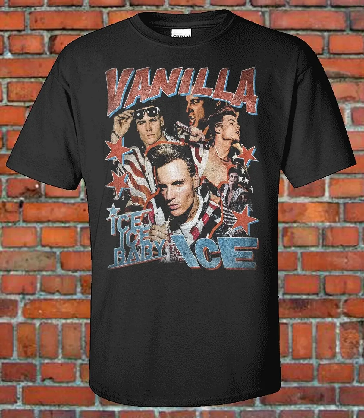 Vanilla Ice 90s Style Bootleg T- shirt Hip-Hop Rap Music