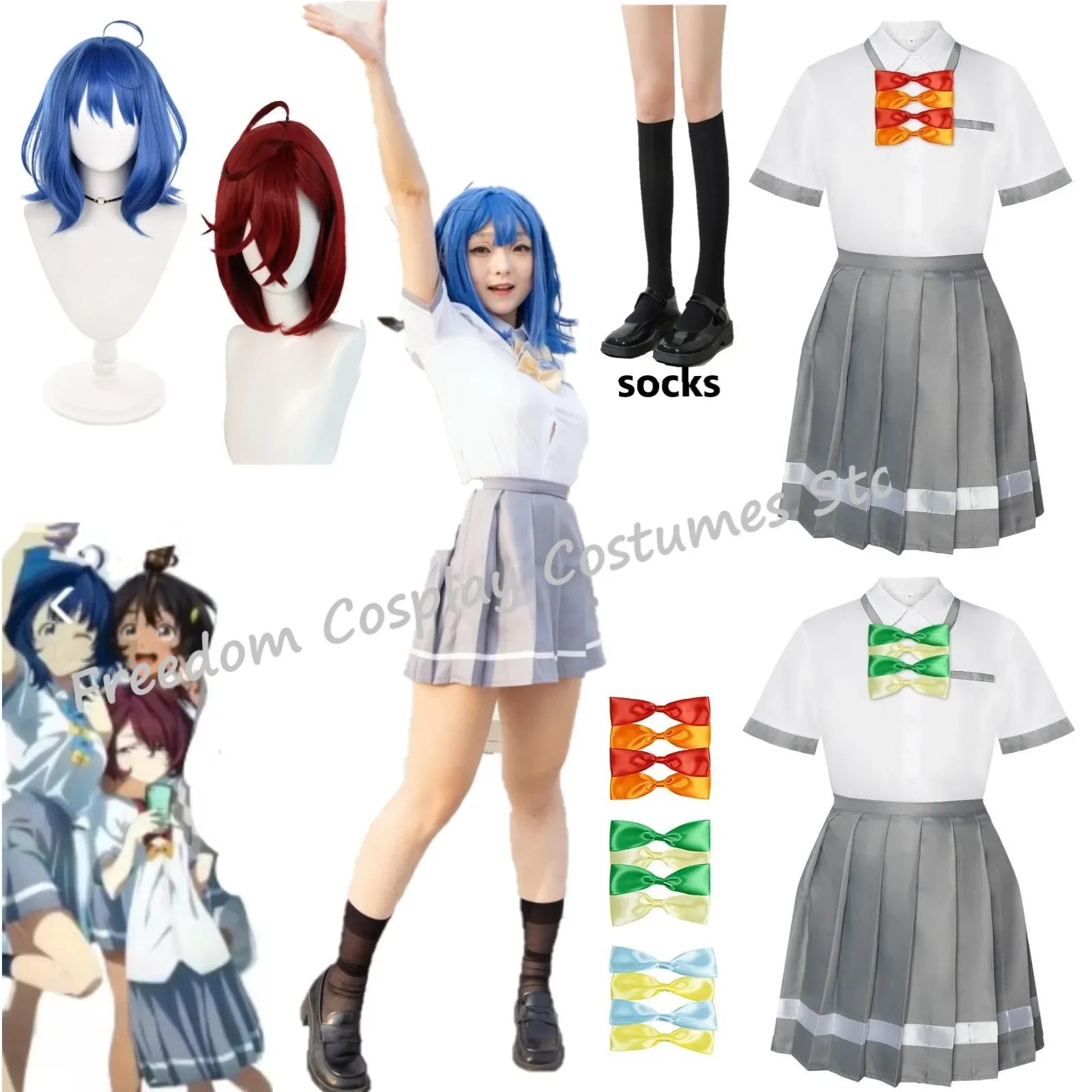 

Game Anna Yanami Chika Komari Lemon Yakishio Cosplay Costume Anime Too Many Losing Heroines JK Uniform Skirt Halloween for Women