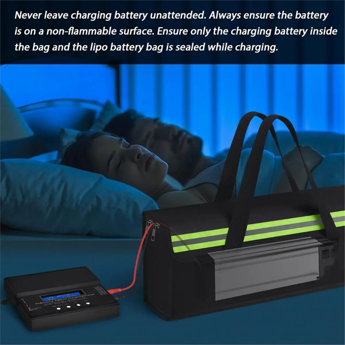 A50U E-Bike Battery Bag Fireproof Safe Charging Bag Explosionproof Lipo Battery Bag Large Capatity for Storage Charging