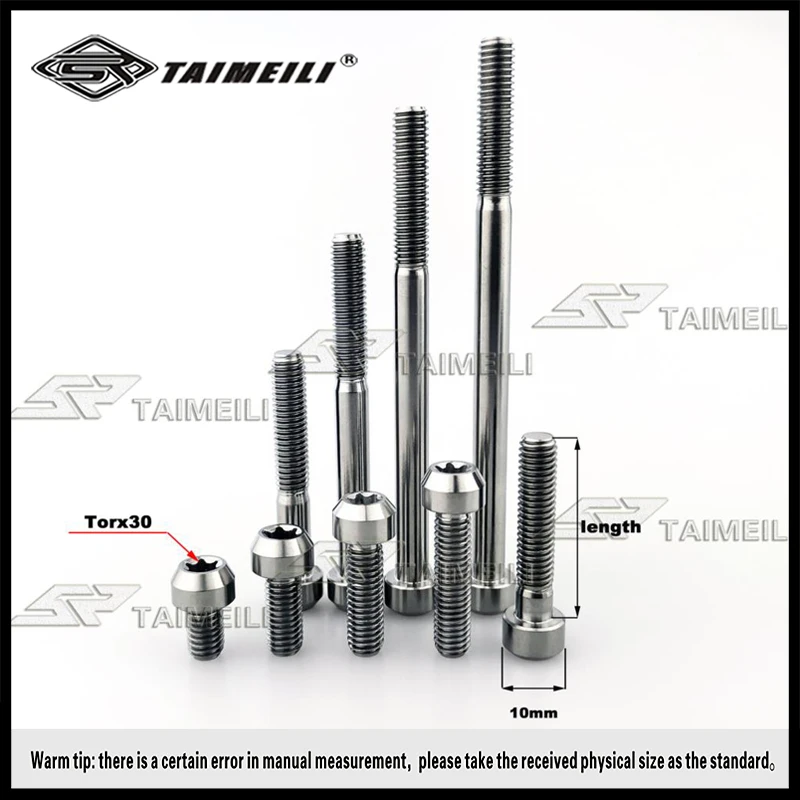 TAIMEILI titanium alloy screw M6x10 15 20 25 30 35 40 50 60 70 80 90mm Torx Head Screw  bicycle motorcycle modification