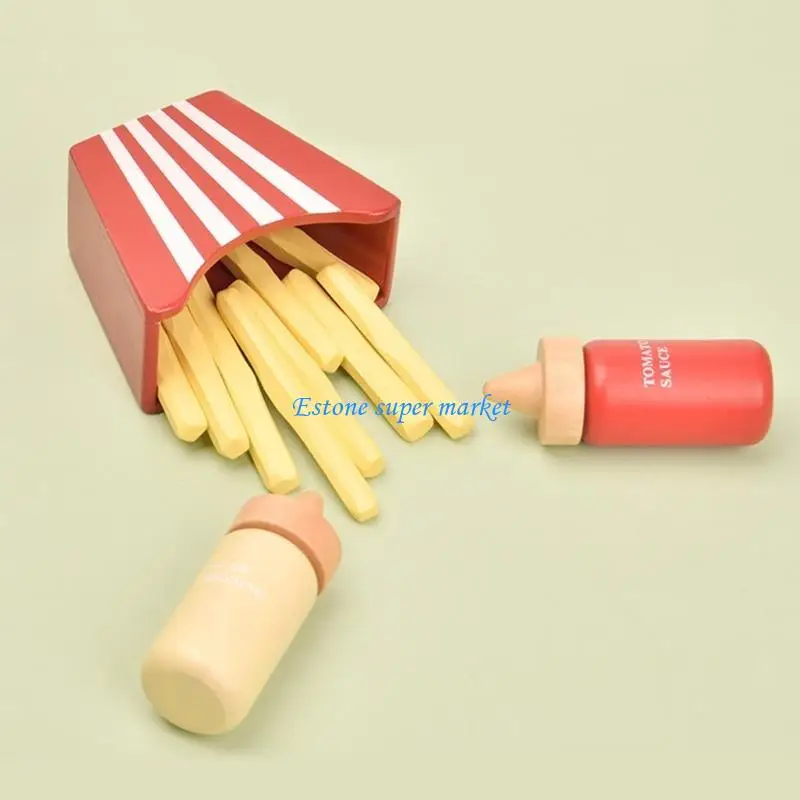090B Baby Toy Kitchen Burger Set Real Life Cosplay Simulation Educational Wooden