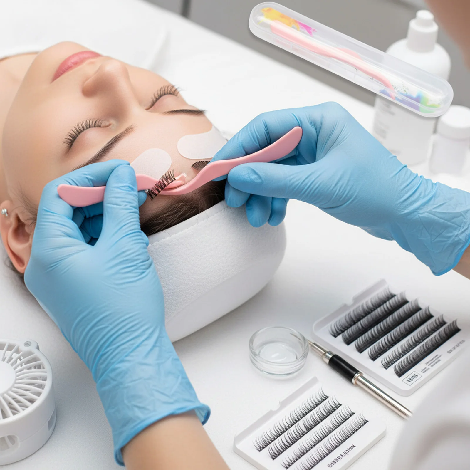 DIY ملاقط رمش الفولاذ المقاوم للصدأ طرف مستدير منحني الرموش الصناعية تطبيق تمديد أدوات صالون ماكياج المهنية #2