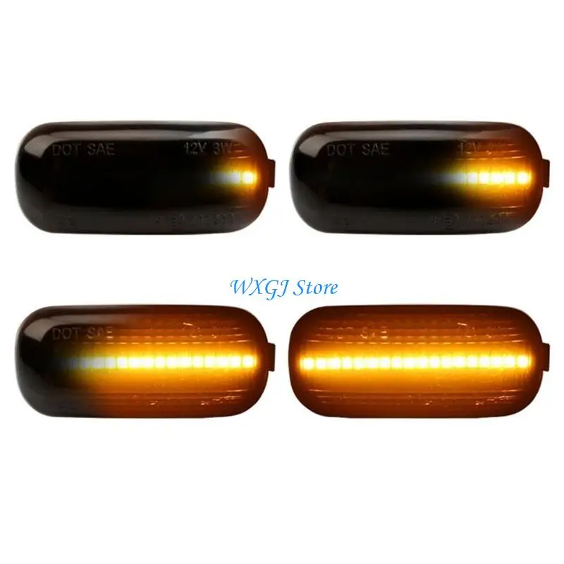 

37JE 2Pcs Easy Installation Car Light Dynamic Flowing Side Marker for A3 8P RS4 B6 B7 B8