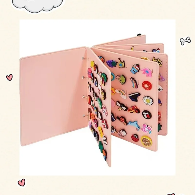

Shoe Charm Holder With 120 Holes, Shoe Charms Organizer for Charms Display, Flip-Page Shoe Charms Holder With 120 Holes