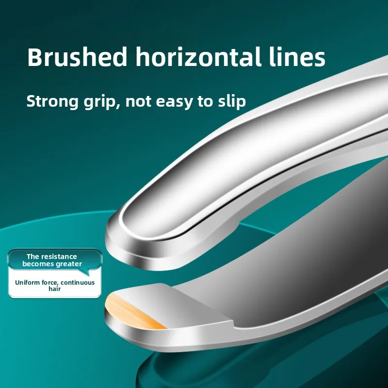 Stainless Steel Eyebrow Tweezers for Precision Beard and Mustache Trimming Gentle on Light Beige Round Head Clip