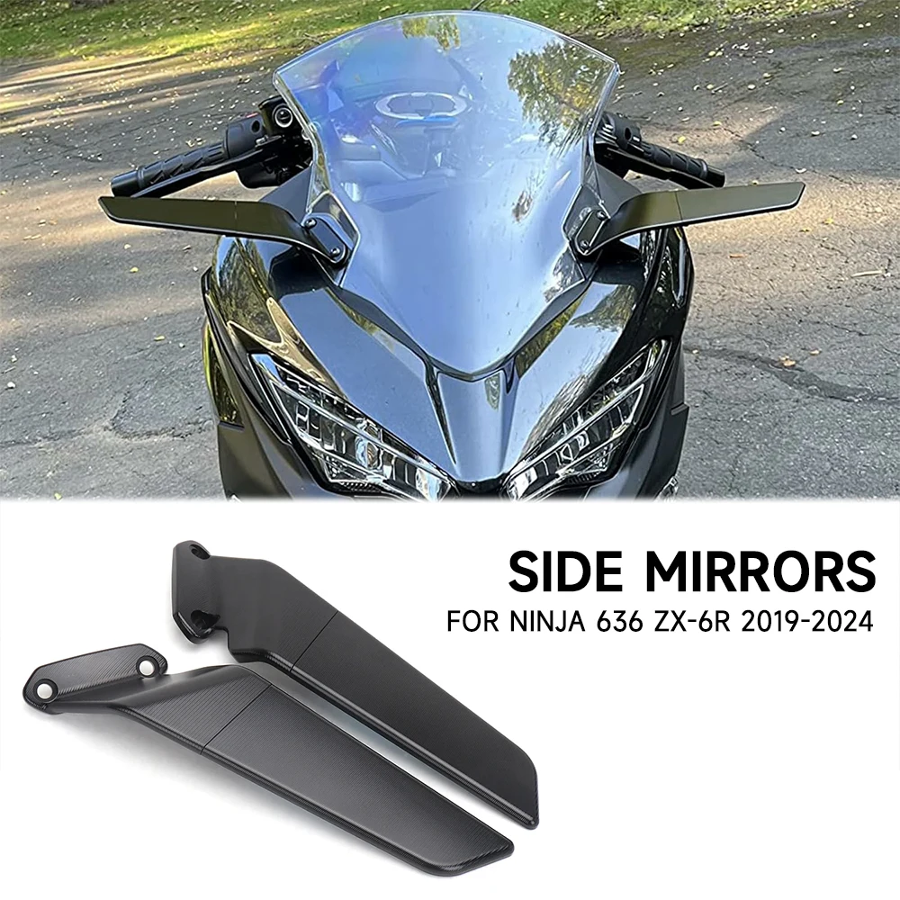 

For Kawasaki Ninja 636 ZX-6R ZX6R 2019-2024 2023 2022 2021 2020 Motorcycle Rear View Rearview Mirrors Side Mirror Wind Wing