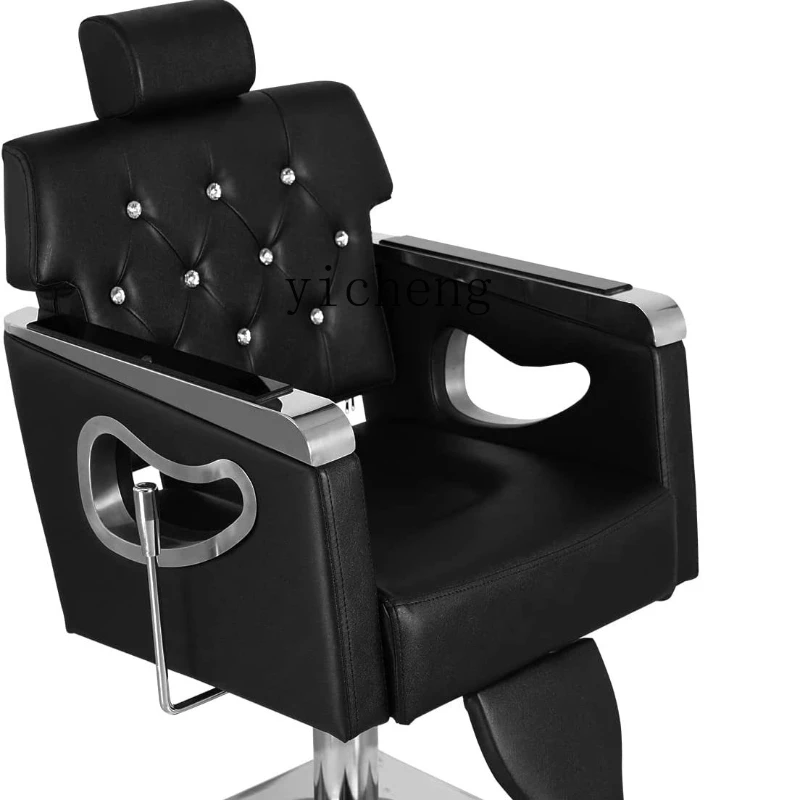 ZC Reclining Lifting Barber Chair for Hair Salon Hair Cutting Salon Chair Retro Men's Oil Head Chair