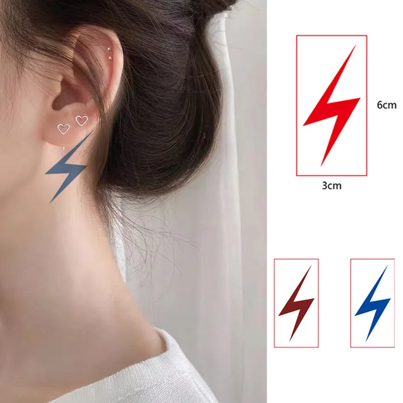 

10pcs Lightning Cartoon Tattoo Props Tattoo Stickers Face Decal Tattoo Stickers Finger Neck Wrist Arm Leg Tattoo Sticker