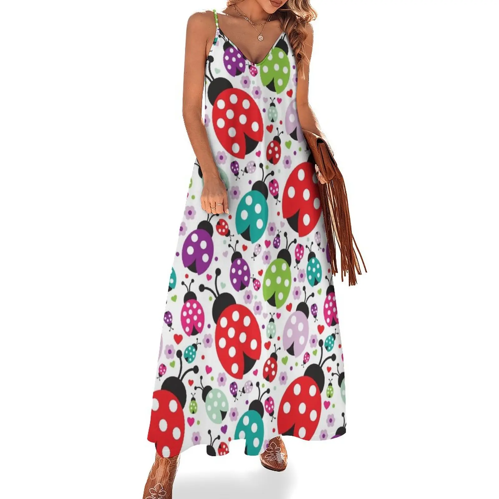 

Seamless kids ladybug dot Sleeveless Dress summer dress woman 2025 trendy Woman clothes Bridesmaid dress woman Dance dresses