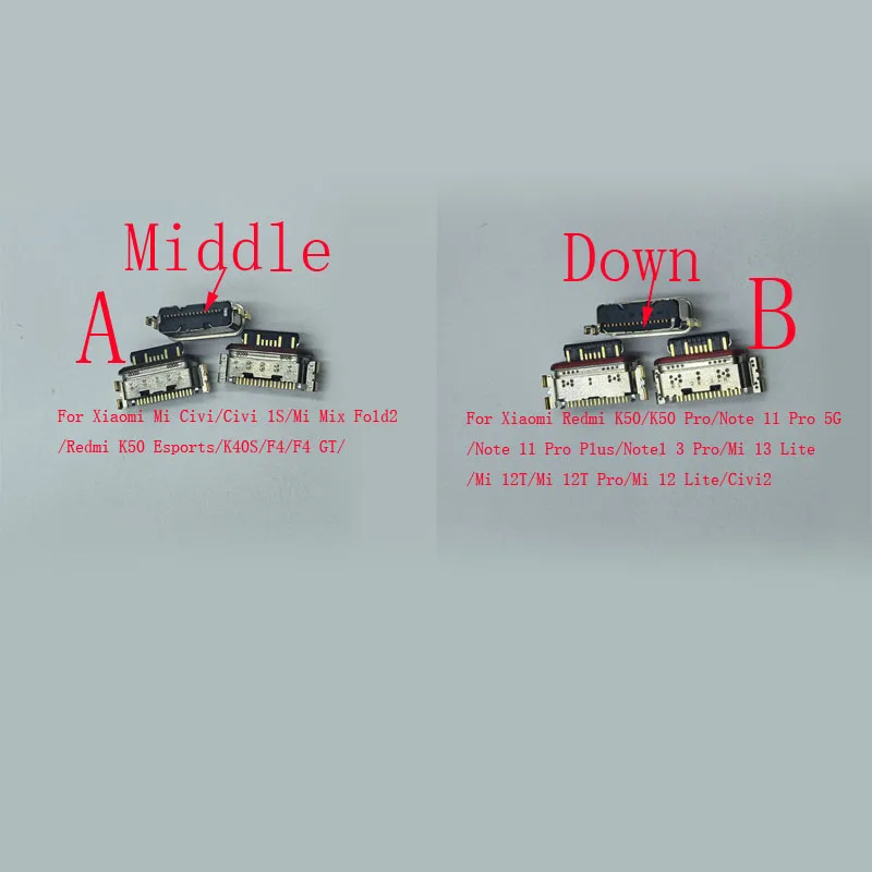 5-20 قطعة شاحن جهاز شحن ميناء موصل USB التوصيل ل Xiaomi Mi 12T 12 لايت F4 GT Civi 1S Redmi K40S نوت 11 13 برو زائد K50