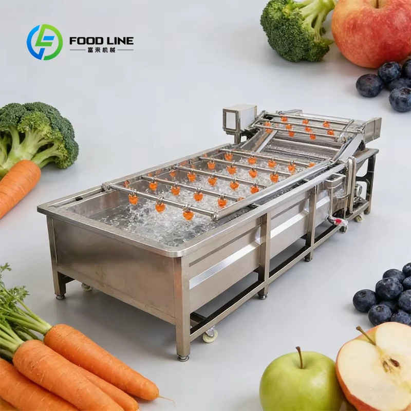 Customized 304 Stainless Steel Ultrasonic Fruit Vegetable Automatic Water Bubble Washing Machine Stable