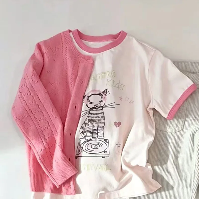 In Stock 2026 Bp Baby Girls NEW Autumn Kids T-shirts Print Short Sleeve Boutique Boys Tops Children's Clothing Sets Mother